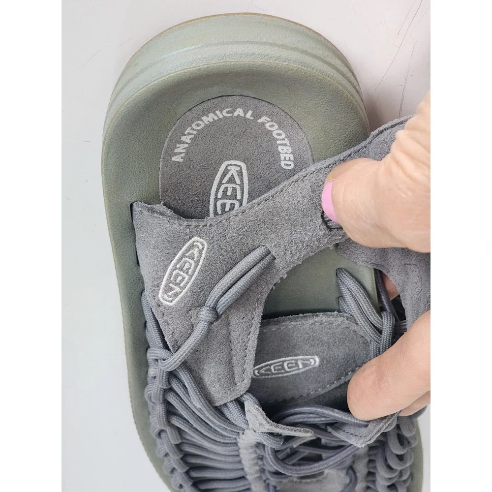 Keen Uneek Grey Cord Hybrid Outdoor Sandals Mens 8 1017200 Walking Hiking Shoes